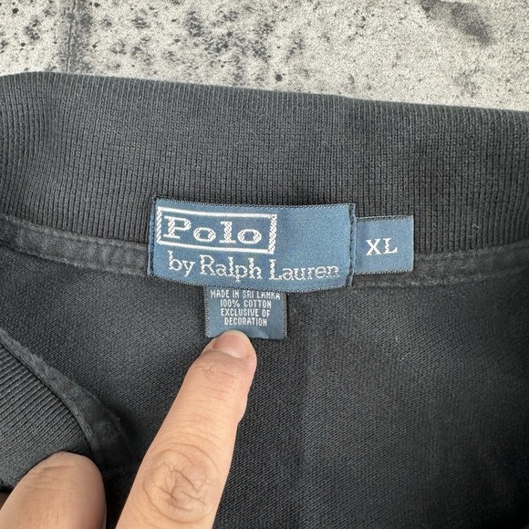 Polo Ralph Lauren Polo Shirt Mens Large Black Long Sleeve Red Pony Logo rugby - Picture 3 of 5